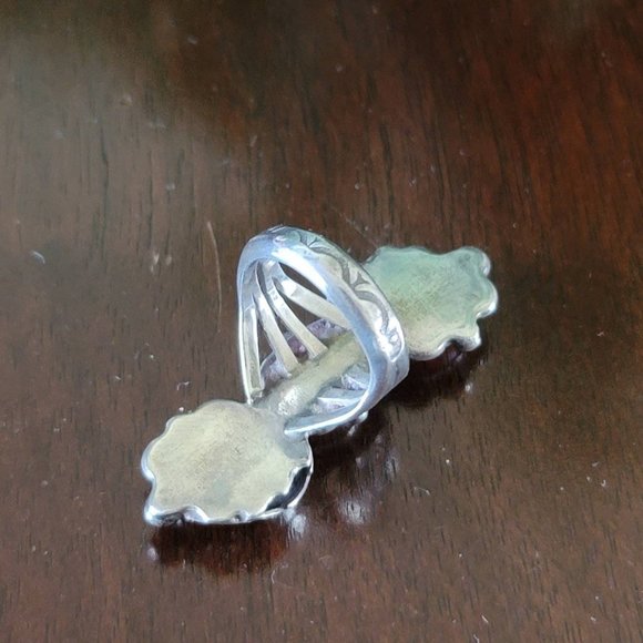 Vintage Sterling Silver Mediterranean Coral Native American Old Pawn Ring Sz 5.5 - Picture 6 of 6